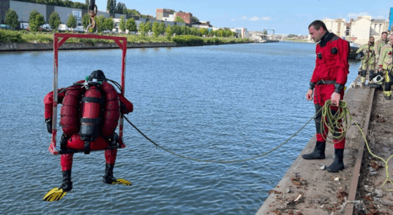 pompier de bruxelles - canal / noyade