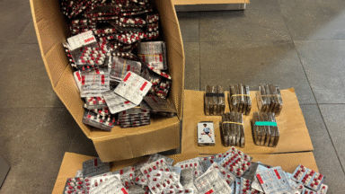 Saisie de cigarettes de contrefaçon, cannabis et médicaments illégaux à Anderlecht