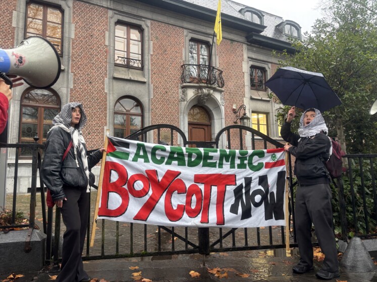 Mobilisation at the ULB for Palestine, in Brussels, on Wednesday 19 November 2025. 
BELGA PHOTO MAX LOHEST