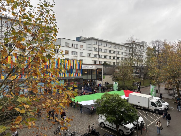 Mobilisation at the ULB for Palestine, in Brussels, on Wednesday 19 November 2025. 
BELGA PHOTO MAX LOHEST