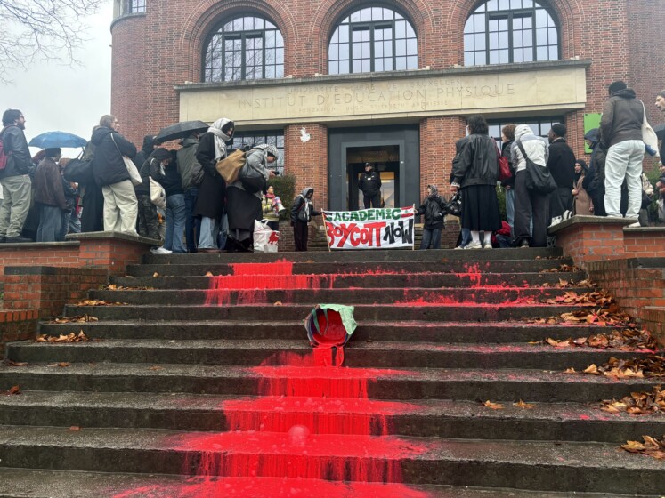 Mobilisation at the ULB for Palestine, in Brussels, on Wednesday 19 November 2025. 
BELGA PHOTO MAX LOHEST